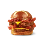 Wendys Pretzel Baconator hamburger